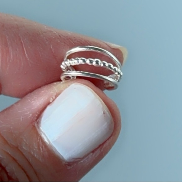 Sterling Silver Three Band Ear Cuff - Picture 5 of 13